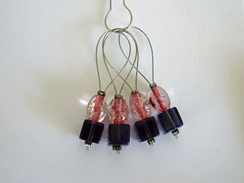 Stitch Markers - Pink and Purple (4)