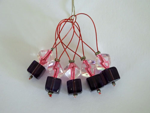 Stitch Markers - Pink and Purple (5)