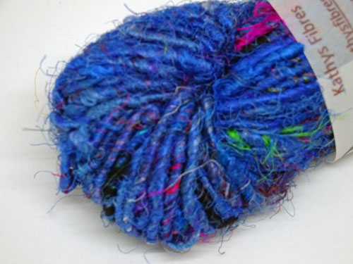 Blue Sari Silk Yarn-