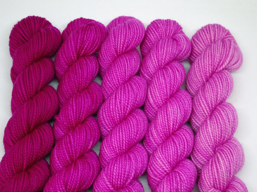 Magenta Gradient SW Merino/Nylon DK Yarn Mini Set-
