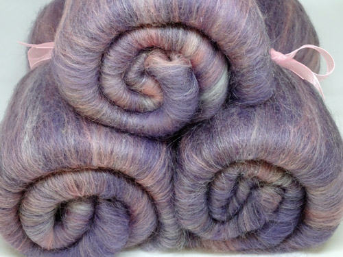 Purple/Pink Wool and Bamboo Batts-