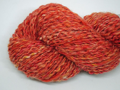 Warm Orange Boucle' Handspun Yarn-